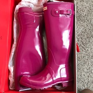 Pink hunter boots